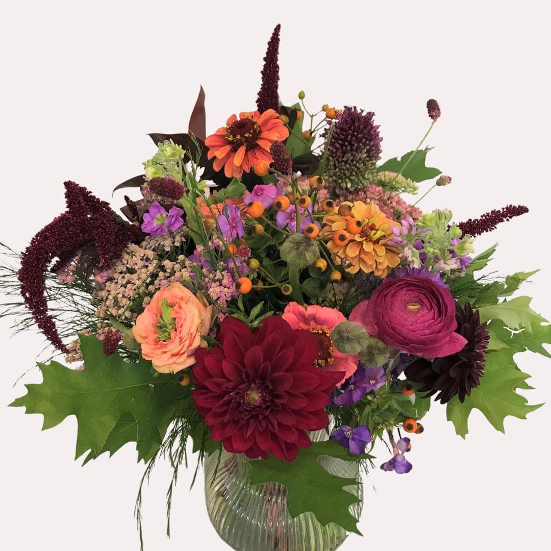 sensommer buket i smukke efterårsfarver